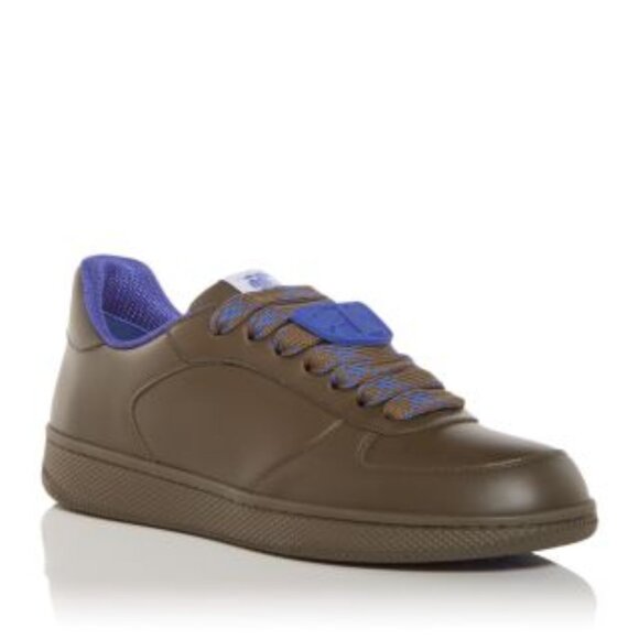 NIB Burberry Mens Terrace Leather Low Top Sneaker Shoes On Rubber Sole EU44 / 11